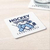 Hockey Rechteckiger Pappuntersetzer (angewinkelt)