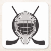 Hockey Rechteckiger Pappuntersetzer (Vorderseite)