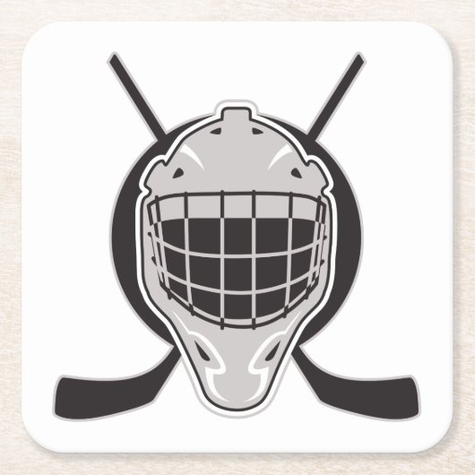 Hockey Rechteckiger Pappuntersetzer (Vorderseite)