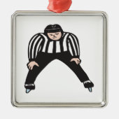 Hockey-Referent Silbernes Ornament (Vorne)