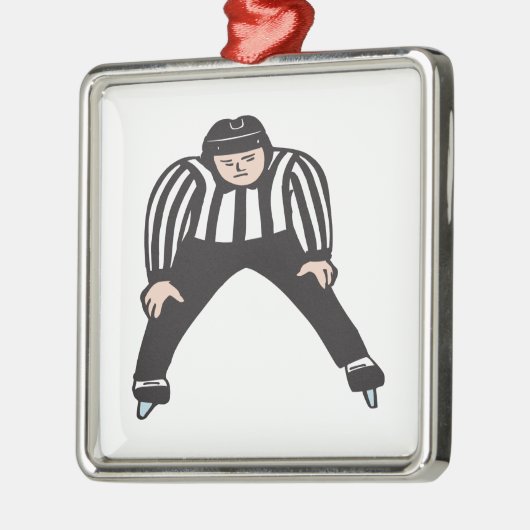 Hockey-Referent Silbernes Ornament (Links)