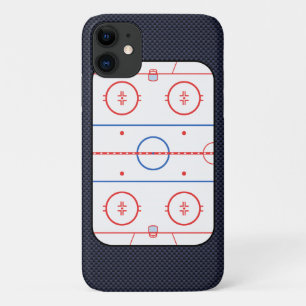 Hockey-Rink-Diagramm auf Blue Carbon Fibre-Stil Case-Mate iPhone Hülle