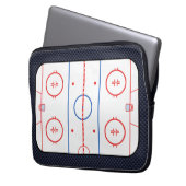 Hockey-Rink-Diagramm auf Blue Carbon Fibre-Stil Laptopschutzhülle (Vorderseite Links)