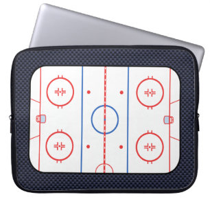 Hockey-Rink-Diagramm auf Blue Carbon Fibre-Stil Laptopschutzhülle