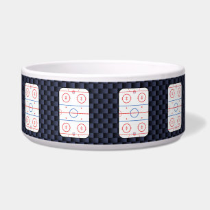 Hockey-Rink-Diagramm auf Blue Carbon Fibre-Stil Napf