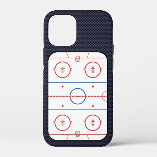 Hockey Rink Diagramm auf Blue Carbon Fibre Style i Case-Mate iPhone Hülle (Rückseite)