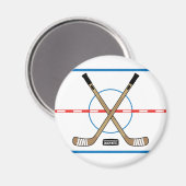 Hockey Rink Diagramm Center Eishockeyschläger Magnet (Vorderseite/Rückseite)