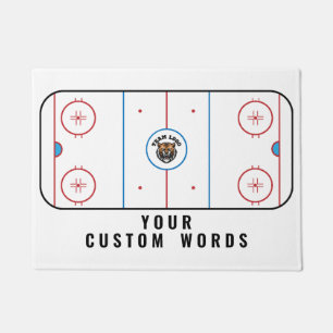 Hockey-Rink mit benutzerdefiniertem Team-Logo und Fußmatte