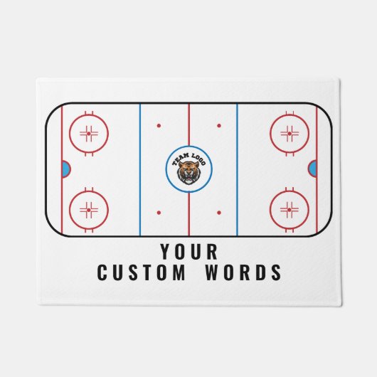 Hockey-Rink mit benutzerdefiniertem Team-Logo und Fußmatte (Vorderseite)
