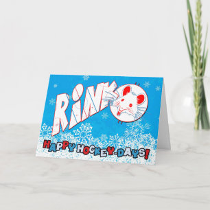 Hockey Rink Rat Weihnachtskarte Feiertagskarte