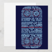 Hockey-Rink-Typografie-Party Einladungen (Vorne/Hinten)