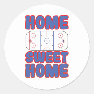 Hockey Rink Zuhause Sweet Zuhause Runder Aufkleber