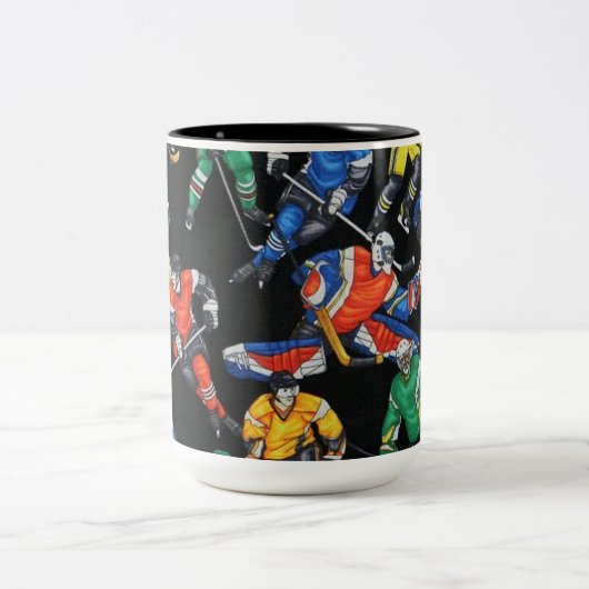 Hockey-Saison-Eis-Hockey Zweifarbige Tasse (Mittel)