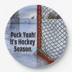 Hockey Saison Ice Cold Funny Spaß Puck Pappteller
