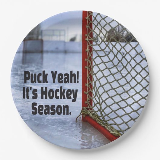 Hockey Saison Ice Cold Funny Spaß Puck Pappteller (Vorderseite)