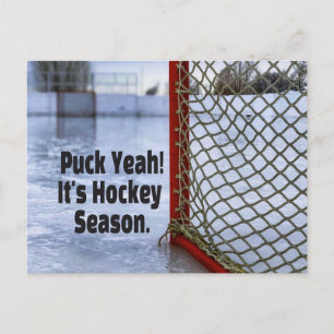 Hockey Saison Ice Cold Funny Spaß Puck Postkarte