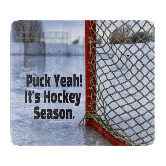 Hockey Saison Ice Cold Funny Spaß Puck Schneidebrett (Vorderseite)