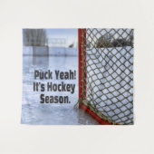 Hockey Saison Ice Cold Funny Spaß Puck Wandteppich (Vorderseite (Horizontal))