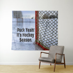 Hockey Saison Ice Cold Funny Spaß Puck Wandteppich