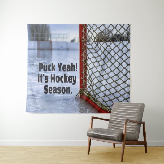 Hockey Saison Ice Cold Funny Spaß Puck Wandteppich (Beispiel (Horizontal))