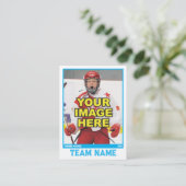 Hockey-Sammelkarte | Eisblau Telefonnummerkarte (Stehend Vorderseite)