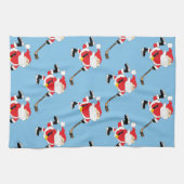 Hockey-Sankt-Skaten-Weihnachtsküchen-Dekor Küchentuch (Horizontal)