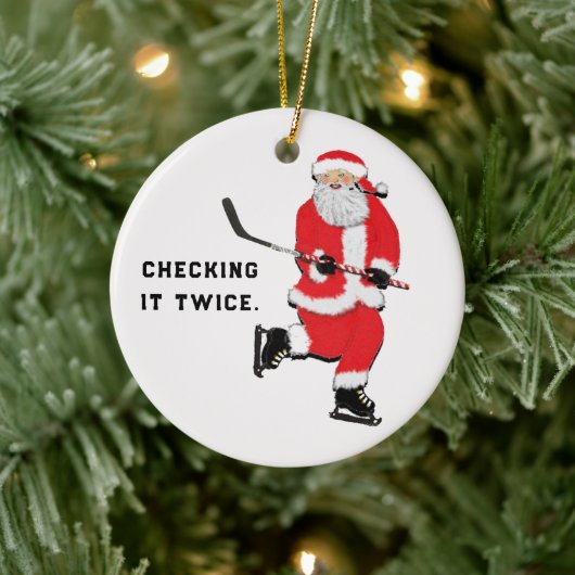 Hockey Santa Collectible Keramikornament (Baum)