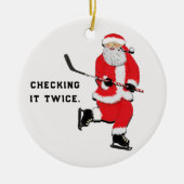 Hockey Santa Collectible Keramikornament (Vorne)