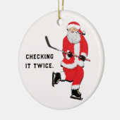 Hockey Santa Collectible Keramikornament (Links)