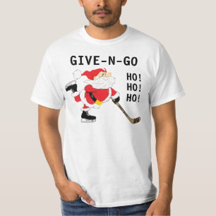Hockey Santa Skaten Christmas Give N N Go T-Shirt