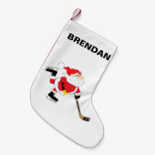 Hockey Santa Skaten personalize Kleiner Weihnachtsstrumpf (Vorderansicht (hängend))