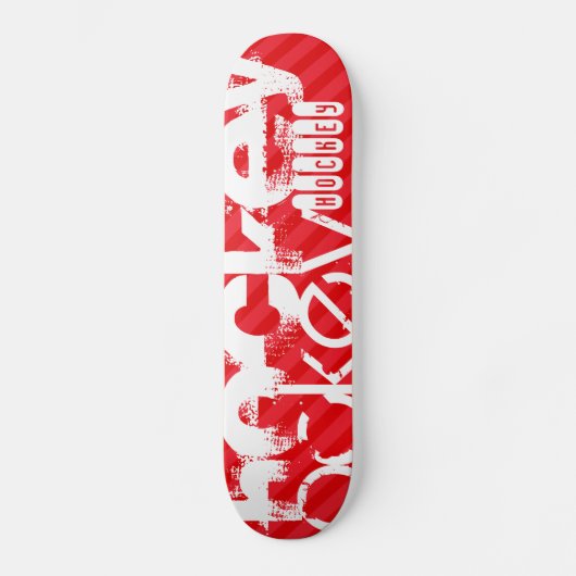 Hockey; Scarlet Red Strips Skateboard (Vorderseite)