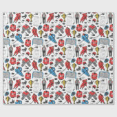 Hockey Schiedsrichterspieler Ice Skaten Rink Muste Geschenkpapier (Flach)