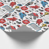 Hockey Schiedsrichterspieler Ice Skaten Rink Muste Geschenkpapier (Ecke)