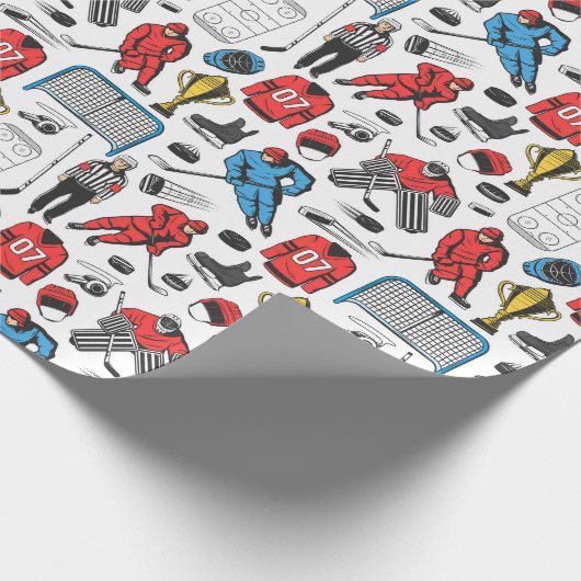 Hockey Schiedsrichterspieler Ice Skaten Rink Muste Geschenkpapier (Ecke)