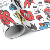 Hockey Schiedsrichterspieler Ice Skaten Rink Muste Geschenkpapier (Rolleneckpunkt)