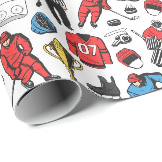 Hockey Schiedsrichterspieler Ice Skaten Rink Muste Geschenkpapier (Rolleneckpunkt)