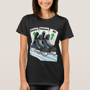 Hockey-Schlittschuhläufer mit Punktkarten - T-Shir T-Shirt
