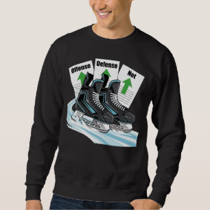 Hockey-Schlittschuhläufer mit Stat-Karten - T-Shir Sweatshirt