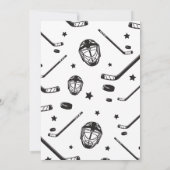 Hockey schwarz und weiß 11. Geburtstag Einladung (Rückseite)