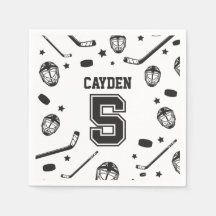 Hockey schwarz und weiß 5. Geburtstag