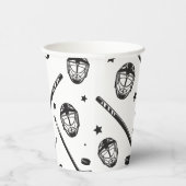 Hockey Schwarz und Weiß Geburtstag Pappbecher (Rechts)