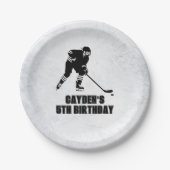 Hockey Schwarz und Weiß Geburtstag Pappteller (Vorderseite)