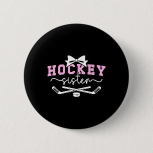 Hockey Schwester Eishockeyspielerin Schwester Eish Button