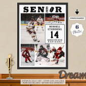 Hockey Senior Night 5 Photo Collage Poster