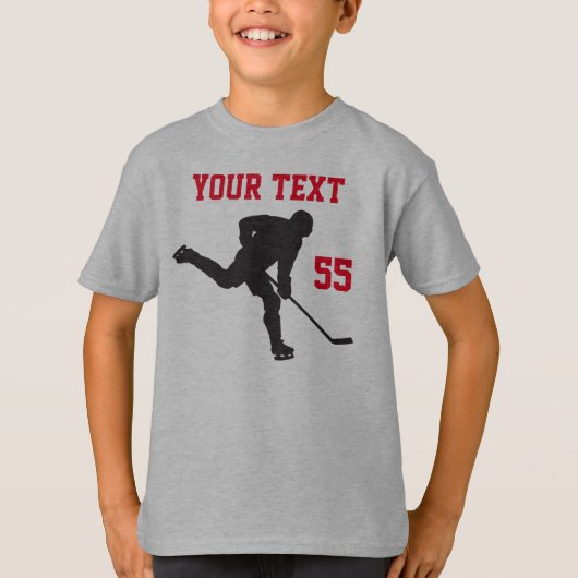 Hockey-Shirt mit Angry Hockey Puck und IHREM TEXT T-Shirt (Vorderseite)