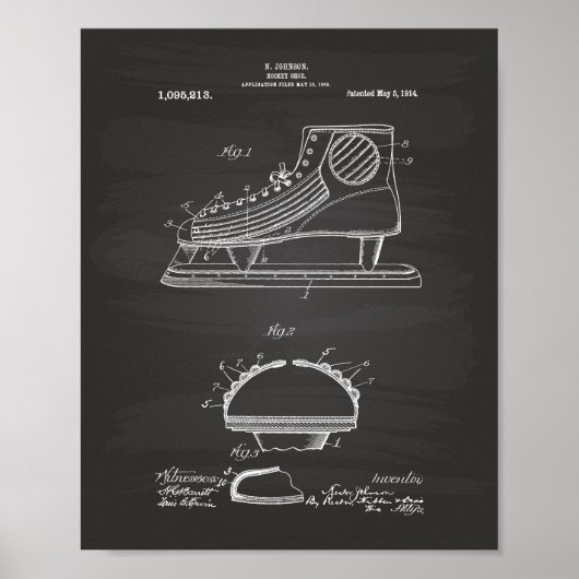 Hockey Shoe 1914 - Kunstkhalkboard Poster (Vorne)
