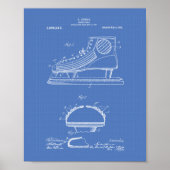 Hockey Shoe 1914 Patentart Blueprint Poster (Vorne)