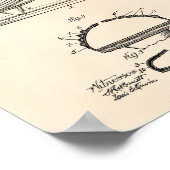 Hockey Shoe 1914 Patentart Old Peper Poster (Ecke)