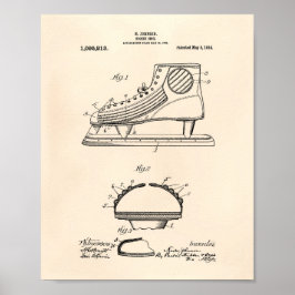 Hockey Shoe 1914 Patentart Old Peper Poster